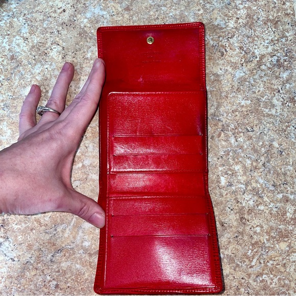 Louis Vuitton | Red Epi Leather Tri Fold Elise Wallet - Picture 7 of 10